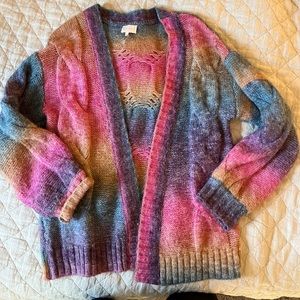 Rainbow cardigan, size Small